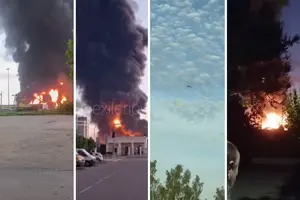 Влучання БпЛА спричинило масштабну пожежу 