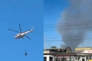 Пожежа на Почайній після ворожого обстрілу у ніч на 15 червня 2026 року