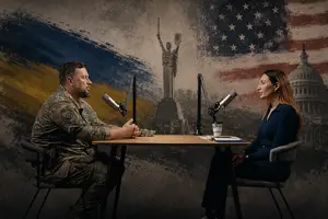 Андрей Билецкий даёт интервью MAGA-блогерше Лоре Лумер