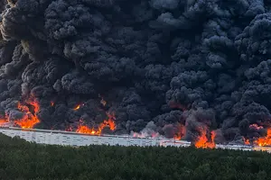 Наслідки влучання по російському складу Wildberries у Підмосков'ї, 16 серпня 2026 року