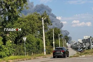 Пожежа, яка виникла внаслідок ворожої атаки у Стоянці