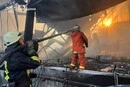 Після атаки дронів у Святошинському районі Києва спалахнула пожежа