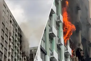 Російський дрон влучив у багатоповерхівку в Києві