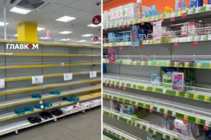 Спорожнілі полиці в «Аврорі» та «Єві» 