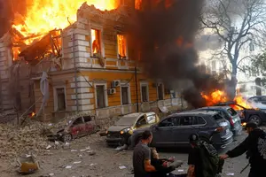 Наслідки влучення російського БпЛА по центру Києве вдень 28 вересня. Україна, 2026 рік