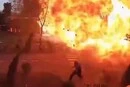 Удар дрона по дитсадку на Київщині: чоловік встиг врятуватися за мить до вибуху (відео)