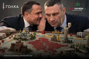 Денис Комарницький та Віталій Кличко. Присутні елементи ШІ