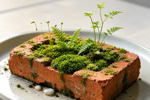 Мох на цеглині вирощують, обприскуючи її водою