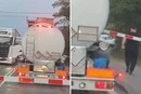 У Польщі потяг ледь не зіткнувся з автоцистерною (відео моменту)