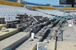 Стадион луганской «Зари» разрушен огнем артиллерии