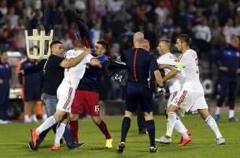 Евро-2016. Матч Сербии и Албании отменен из-за масштабной драки