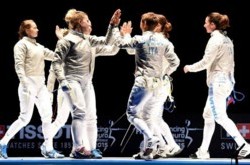 Баку-2015. Украинские саблистки обыграли Россию и будут фехтовать за золото