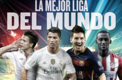 Конолянка рекламирует чемпионат Испании с Месси и Роналду