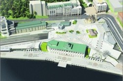 На Почтовой площади будут фонтан, колонны и причалы. Окончательный проект (фото)