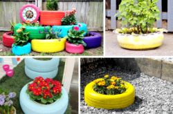 Сам себе дизайнер: Как сделать оригинальную клумбу из старых автомобильных покрышек 