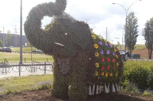 В Оболонському районі оновили квіткового слона