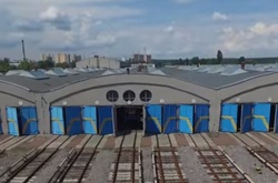 Депо київського метро з висоти пташиного польоту