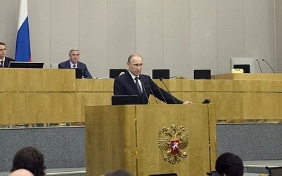 Путін похвалив російських нардепів за анексію Криму та захист прав жителів півострова