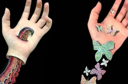 Невероятные визуальные иллюзии на человеческих руках от австралийского художника