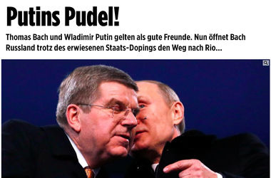 Німецьке видання назвало президента МОК «пуделем Путіна»