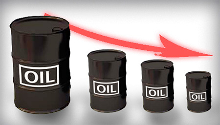 Ціни на нафту опустилися нижче $45