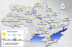 В Україні у середу прогнозують грози та град