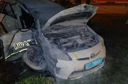 У мережі з'явилося відео ДТП за участю патрульного автомобіля