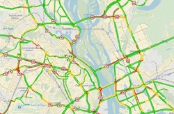 Столичні затори сягнули шести балів