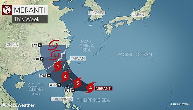 На Тайвань насувається руйнівний тайфун 