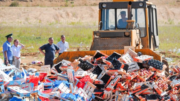 У Росії прозвітували про знищення понад 8 тисяч тонн «санкційних» продуктів