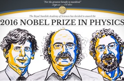  Троє науковців із США отримали Нобелівську премію з фізики у 2016 році   