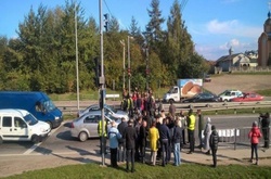 Протестуючі вимагають відновити рух приміських автобусів до центру Львова