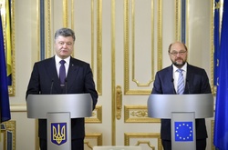 Президент України Петро Порошенко та президент Європейського Парламенту Мартін Шульц