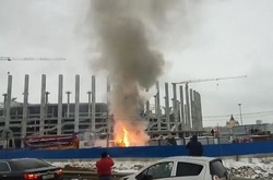 Пожежа на будівництві стадіону
