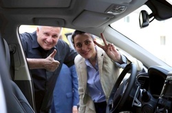  Міністр внутрішніх справ Арсен Аваков та екс-голова нацполіції Хатія Деканоідзе на презентації першого поліцейського Mitsubishi Оutlander PHEV 