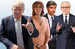   Donald Trump, Gayle King, George Stephanopoulos and Wolf Blitzer  
    Photo: Getty Images (Composite)  