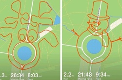 Англичанин нарисовал рождественские картинки с помощью GPS-трекера