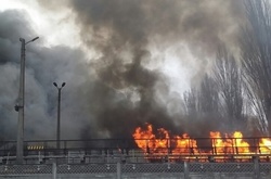 Пожежу на ринку «секонд-хенду» зняли з висоти пташиного польоту