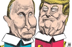 Нова обкладинкка Charlie Hebdo: Трамп і Путін у вигляді «дєрьмових» подарунків