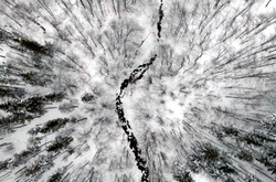  Заснеженные Карпаты: блогер показал зрелищное видео с высоты птичьего полета