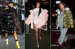 Как носить бомберы, дутые пальто и пуховики-одеяла: 5 идей от Рианны