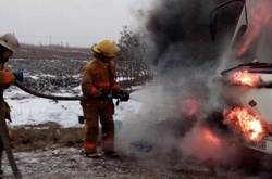 На трасі Харків &ndash; Сімферополь загорівся пасажирський автобус