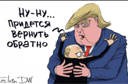 У мережі з'явилася карикатура на розчарованого Трампом Путіна