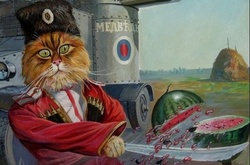 Художник высмеял российских военных, сравнив их с котами