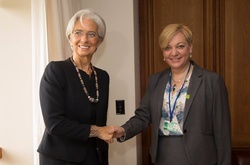 Крістін Лагард та Валерія Гонтарева