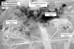 З’явилися супутникові знімки ракетних ударів США по авіабазі в Сирії