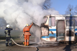 У Рівненській області горів пасажирський автобус