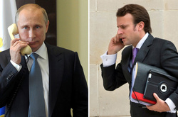 Володимир Путін та Еммануель Макрон