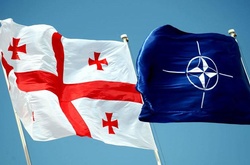 Прапори Грузії і НАТО