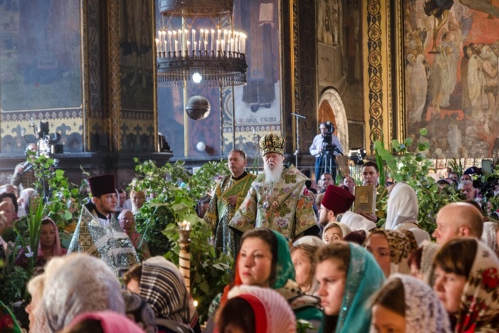 Патріарше богослужіння на свято Трійці у Володимирському соборі